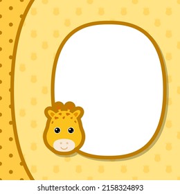 Greeting card template with Giraffe