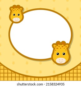 Greeting card template with Giraffe