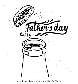 greeting card template with hand drawn lettering happy fathers day