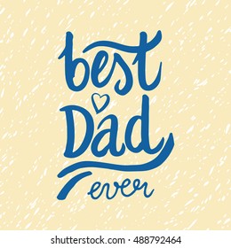 greeting card template with hand drawn lettering best dad ever