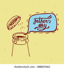 greeting card template with hand drawn lettering happy fathers day