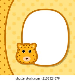 Greeting card template with Leopard