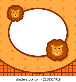 Greeting card template with Lion