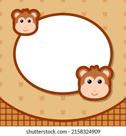 Greeting card template with Monkey