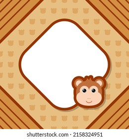 Greeting card template with Monkey