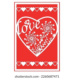 Greeting card template with Mother's Day, Valentine's Day, wedding and birthday in the style of papercut.