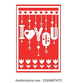 Greeting card template with Mother's Day, Valentine's Day, wedding and birthday in the style of papercut.