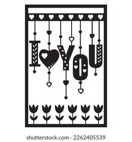 Greeting card template with Mother's Day, Valentine's Day, wedding and birthday in the style of papercut.