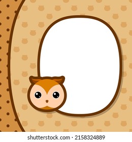 Greeting card template with Owl