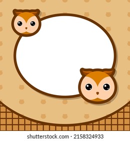 Plantilla de tarjeta de saludo con Owl