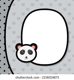 Greeting card template with Panda