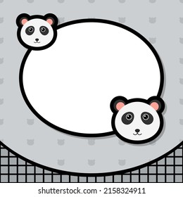 Greeting card template with Panda