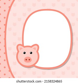 Greeting card template with Pig