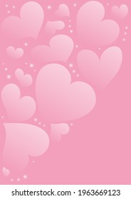greeting card template pink vector love symbols in heart shape for mother's day, Valentine's day banner design decoration
