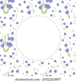 Una plantilla de tarjeta de felicitación con un lugar para texto. Composición floral. Ilustración vectorial.
