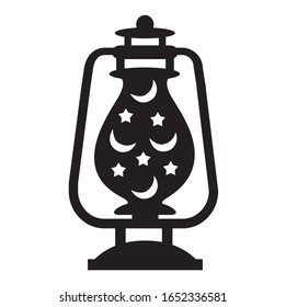 A greeting card template 'Ramadan Kareem'. White background with isolated icon for ramadan kareem. Vector Illustration