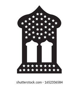 A greeting card template 'Ramadan Kareem'. White background with isolated icon for ramadan kareem. Vector Illustration