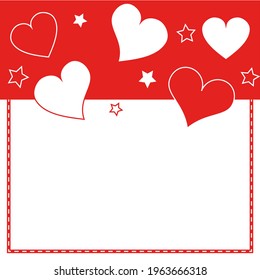 greeting card template red vector love symbols in heart shape for mother's day, Valentine's day banner design decoration