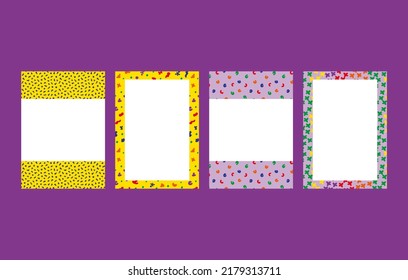 Greeting card template set, minimalist cover design, 	biomorphic textures
