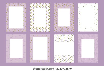Greeting card template set, minimalist cover design, 	wavy freeform
