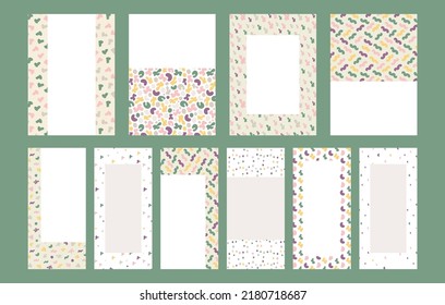 Greeting card template set, minimalist cover design, 	squiggly shapes
