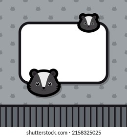 Greeting card template with Skunk