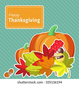 Greeting card template for Thanksgiving Day 