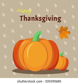 Greeting card template for Thanksgiving Day. Vector illustration 