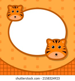 Greeting card template with Tiger