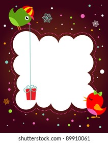  greeting card template with two birds