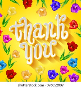 Greeting Card template in yellow and white. Great for Thank You or Thanksgiving cards, social media, web banner. art