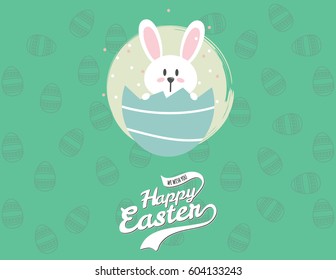 Greeting card templates with Easter eggs isolated on color pattern background.