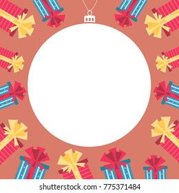 Greeting card for texas. Gifts for the background. Christmas card.