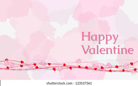 greeting card with text Happy Valentine, vector illustration, with gradient meshes and transparency, eps 10