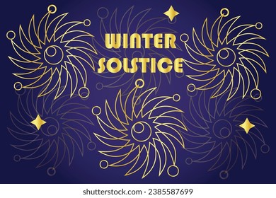 Greeting card with text WINTER SOLSTICE 