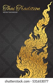 Greeting card Thai art element, Decorative motifs. Ethnic Art,vector