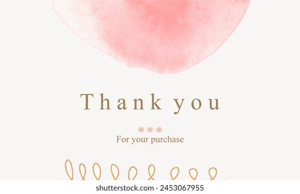 greeting card, thank you card with aesthetic luxury abstract pastel watercolor and golden lines, editable, printable for your project and business