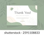 Greeting card thank you card vector on a flower theme. Flower frame, Thank You Typography Greeting Card.