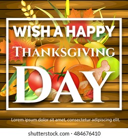 Greeting card for Thanksgiving Day. multicolor vector illustration