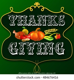 Greeting card for Thanksgiving Day. multicolor vector illustration