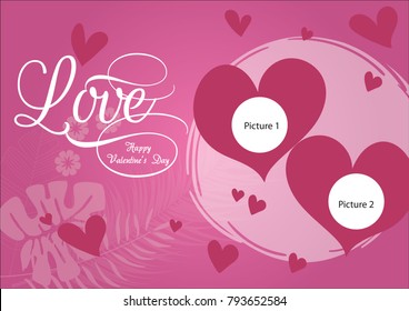A greeting card with the theme of couple pictures for valentines day