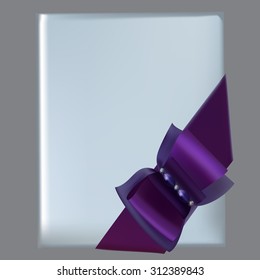 greeting card, tied with ribbon and bow gift vector