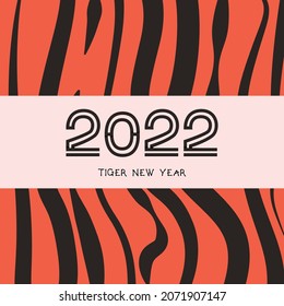 Diseño del tigre de la tarjeta de felicitación de año nuevo 2022