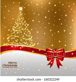 Greeting card with tree of snowflakes and Christmas copy space, vector