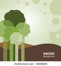 Greeting Card with Trees
