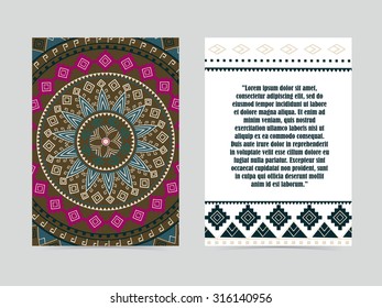 Greeting card. Tribal, ethnic, african design