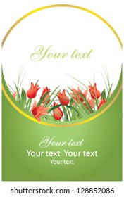 greeting card with tulips