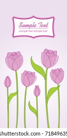 greeting card with tulips