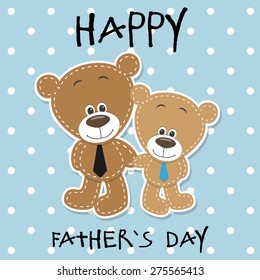 Greeting card Two bears a father and a son 