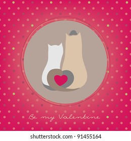 Greeting card with two cats